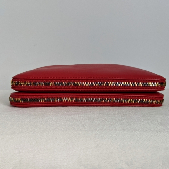 Zadig & Voltaire Red Leather Crossbody Shoulder Bag Multicolor Zipper NWT - Picture 11 of 16